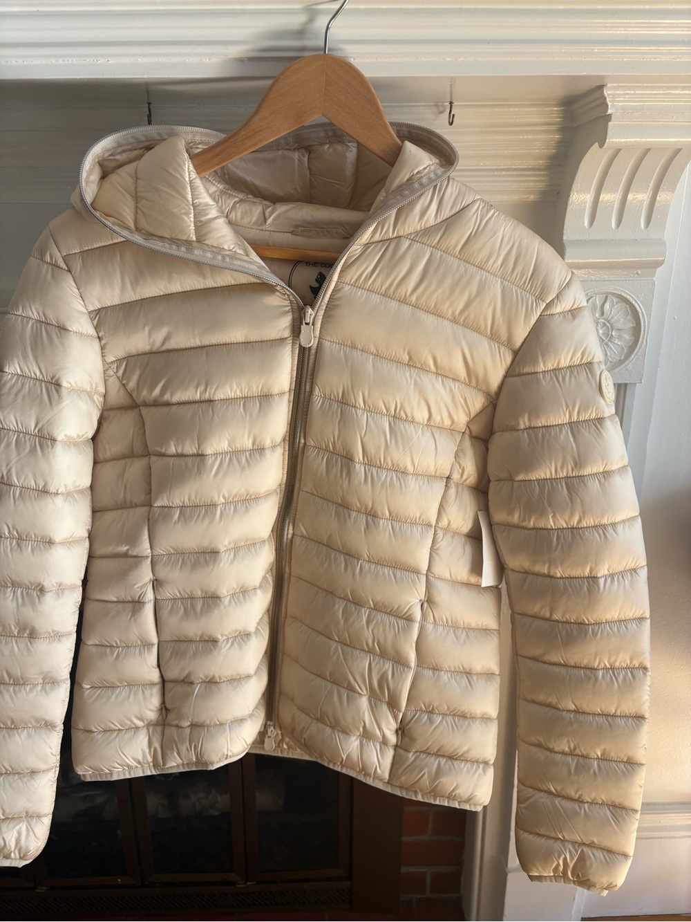 SAVE THE DUCK Women's Puffer Jacket Cream with Hood